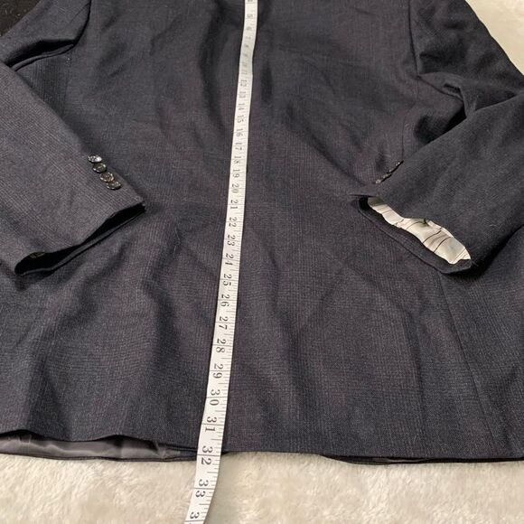 Lauren Ralph Lauren Mens Black Blue Sports Wool Blazer Size 46R Jacket 2‎ Button - Picture 8 of 9